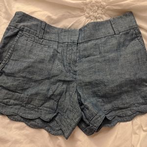 Loft Riviera shorts chambray scallop 00/0 comfy